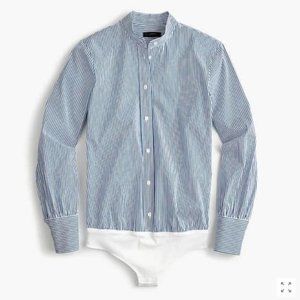 J. Crew Stretch Tailored Perfect Striped Bodysuit Size 4